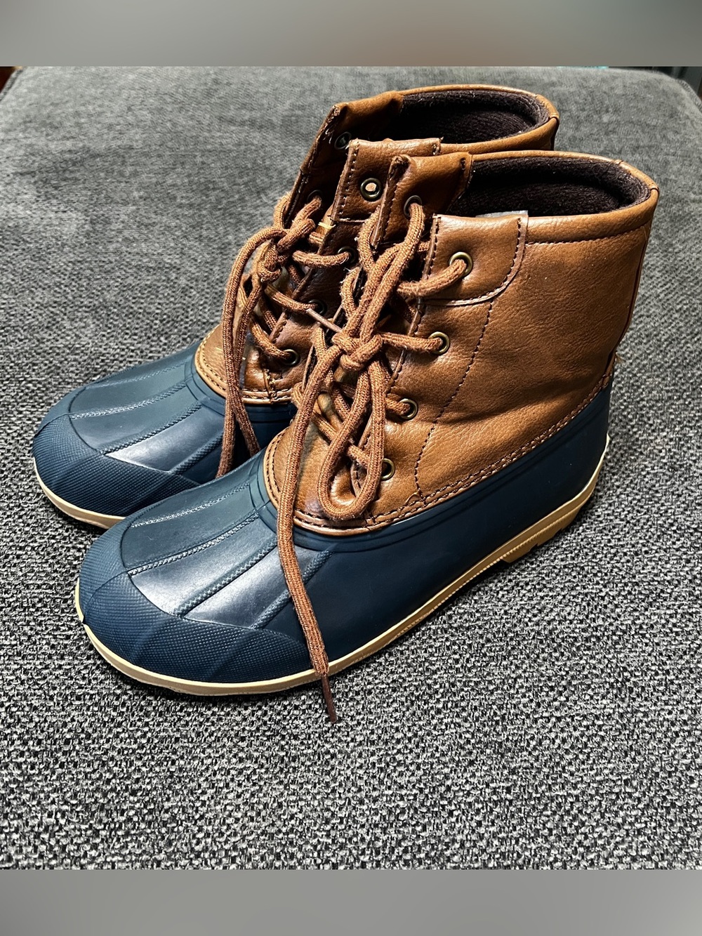 Kids Sperry Brown and Navy Waterproof Lace-Up Boots